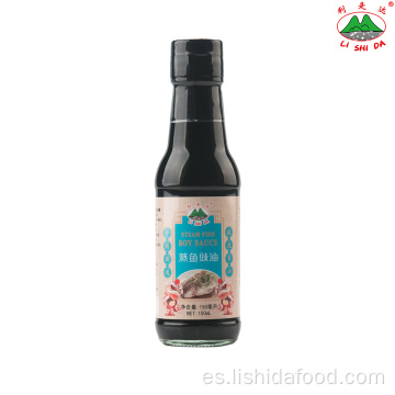 Botella de vidrio 150ml Salsa de soja de pescado al vapor